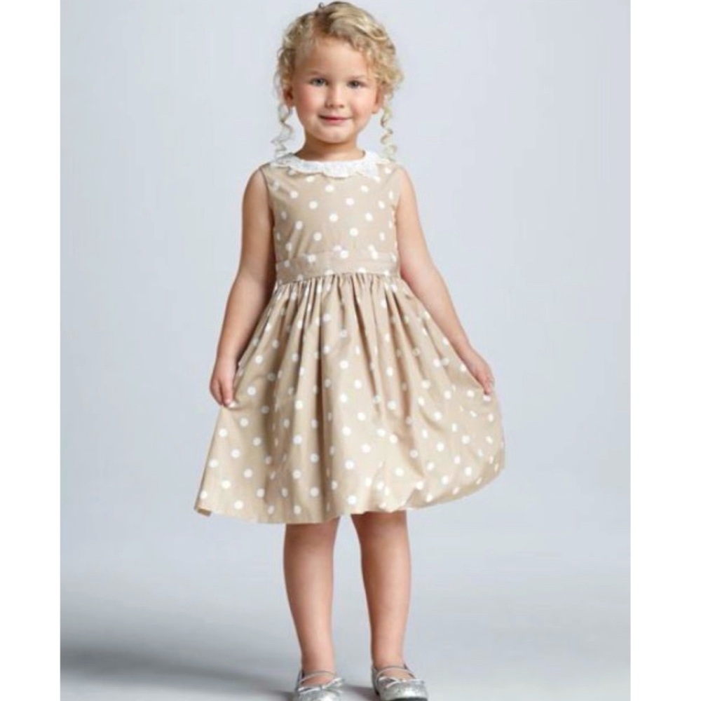 Target x Neiman Marcus Jason Wu Tan & White Polka Dot Formal Dress Girls 3T